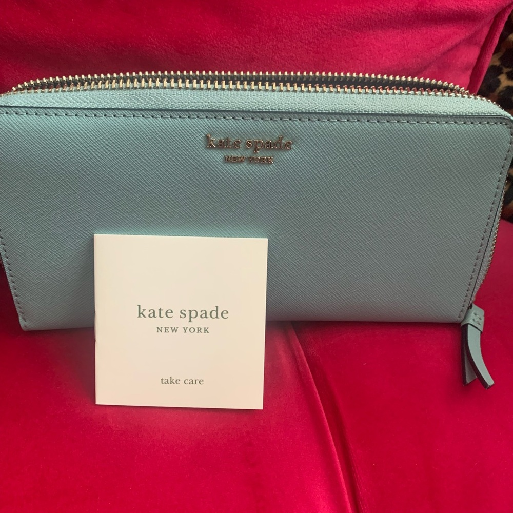 Kate Spade Zuri Maiden Way Suffiano Seaside Blue Handbag with matching Wallet - Picture 9 of 13